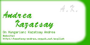 andrea kazatsay business card